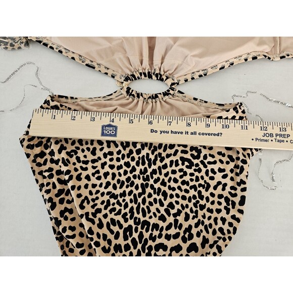 Michael Kors Convertable Cheetah Print Swimsuit Nwt Size 6 Charm Padded Cutouts - Picture 8 of 10